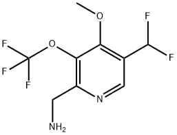 2-(Aminomethyl)-5-(difluoromethyl)-4-methoxy-3-(trifluoromethoxy)pyridine Structure