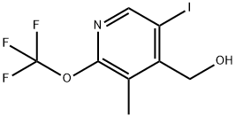 5-Iodo-3-methyl-2-(trifluoromethoxy)pyridine-4-methanol Structure