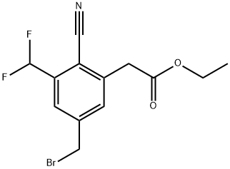 Ethyl 5-bromomethyl-2-cyano-3-(difluoromethyl)phenylacetate Structure