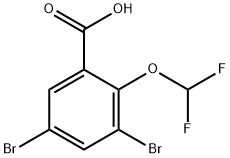 3,5-Dibromo-2-(difluoromethoxy)benzoic acid Structure