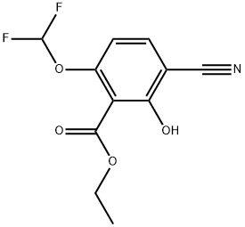 Ethyl 3-cyano-6-difluoromethoxy-2-hydroxybenzoate Structure