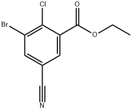 ethyl 3-bromo-2-chloro-5-cyanobenzoate 구조식 이미지