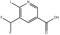 3-(Difluoromethyl)-2-iodopyridine-5-carboxylic acid Structure