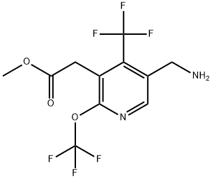 Methyl 5-(aminomethyl)-2-(trifluoromethoxy)-4-(trifluoromethyl)pyridine-3-acetate Structure