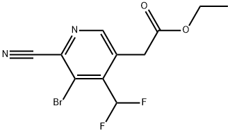 Ethyl 3-bromo-2-cyano-4-(difluoromethyl)pyridine-5-acetate Structure