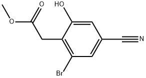 Methyl 2-bromo-4-cyano-6-hydroxyphenylacetate Structure