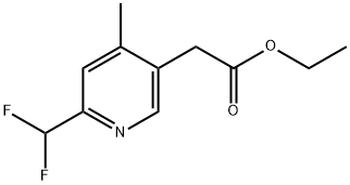 Ethyl 2-(difluoromethyl)-4-methylpyridine-5-acetate Structure