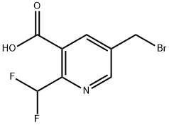 5-(Bromomethyl)-2-(difluoromethyl)pyridine-3-carboxylic acid Structure