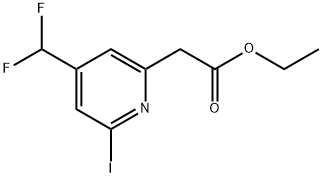 Ethyl 4-(difluoromethyl)-2-iodopyridine-6-acetate Structure