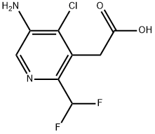 5-Amino-4-chloro-2-(difluoromethyl)pyridine-3-acetic acid Structure