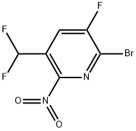 2-Bromo-5-(difluoromethyl)-3-fluoro-6-nitropyridine Structure