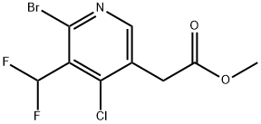 Methyl 2-bromo-4-chloro-3-(difluoromethyl)pyridine-5-acetate Structure