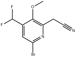 6-Bromo-4-(difluoromethyl)-3-methoxypyridine-2-acetonitrile Structure