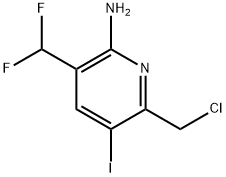 2-Amino-6-(chloromethyl)-3-(difluoromethyl)-5-iodopyridine Structure