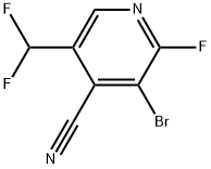 3-Bromo-4-cyano-5-(difluoromethyl)-2-fluoropyridine Structure