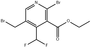 Ethyl 2-bromo-5-(bromomethyl)-4-(difluoromethyl)pyridine-3-carboxylate Structure