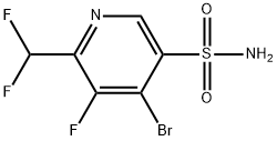 4-Bromo-2-(difluoromethyl)-3-fluoropyridine-5-sulfonamide Structure