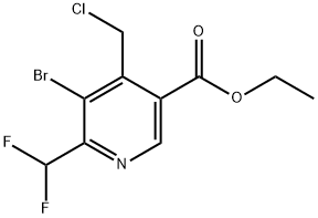 Ethyl 3-bromo-4-(chloromethyl)-2-(difluoromethyl)pyridine-5-carboxylate Structure