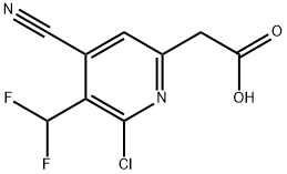 2-Chloro-4-cyano-3-(difluoromethyl)pyridine-6-acetic acid Structure