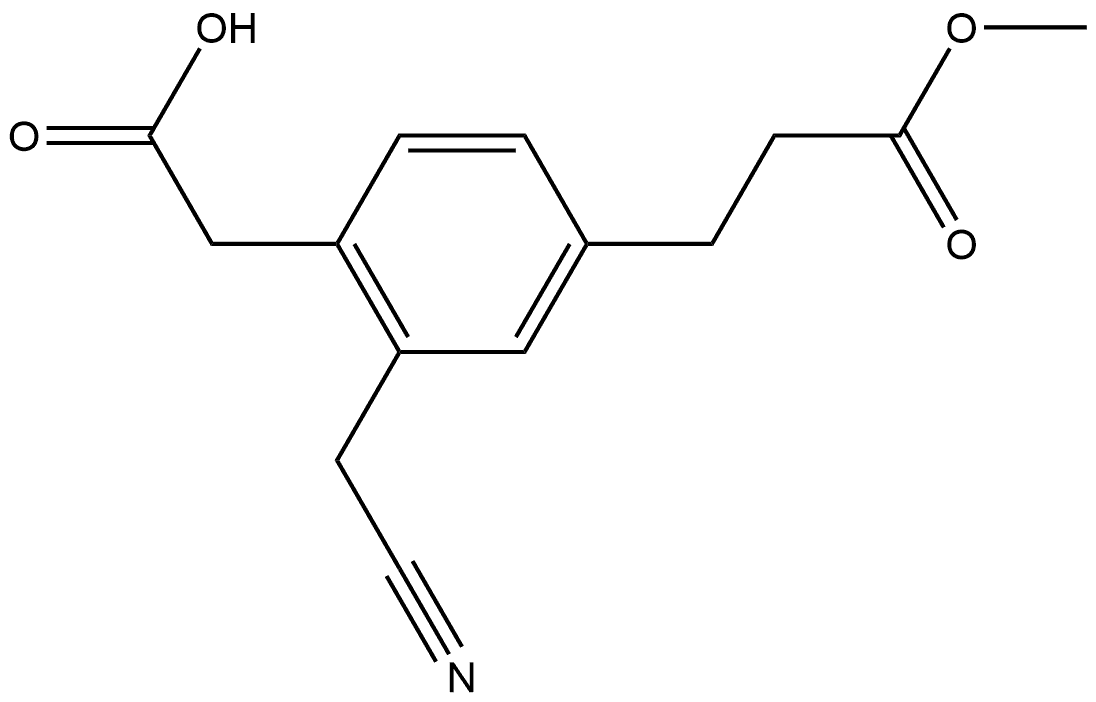 Methyl 3-(4-(carboxymethyl)-3-(cyanomethyl)phenyl)propanoate Structure