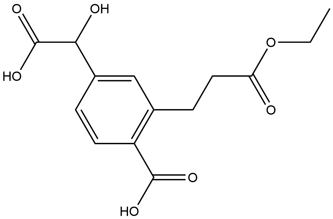 4-Carboxy-3-(3-ethoxy-3-oxopropyl)mandelic acid Structure