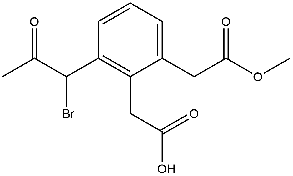 Methyl 3-(1-bromo-2-oxopropyl)-2-(carboxymethyl)phenylacetate Structure