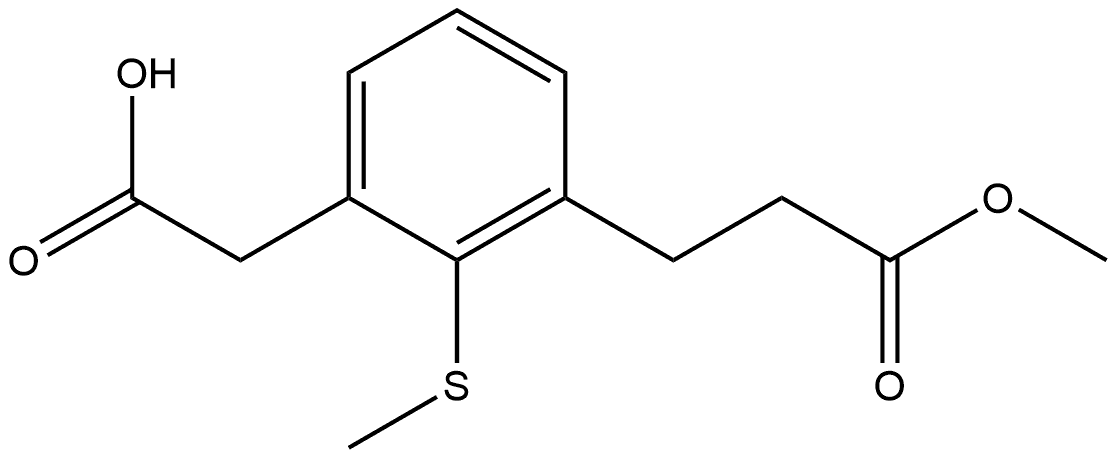 3-(3-Methoxy-3-oxopropyl)-2-(methylthio)phenylacetic acid Structure