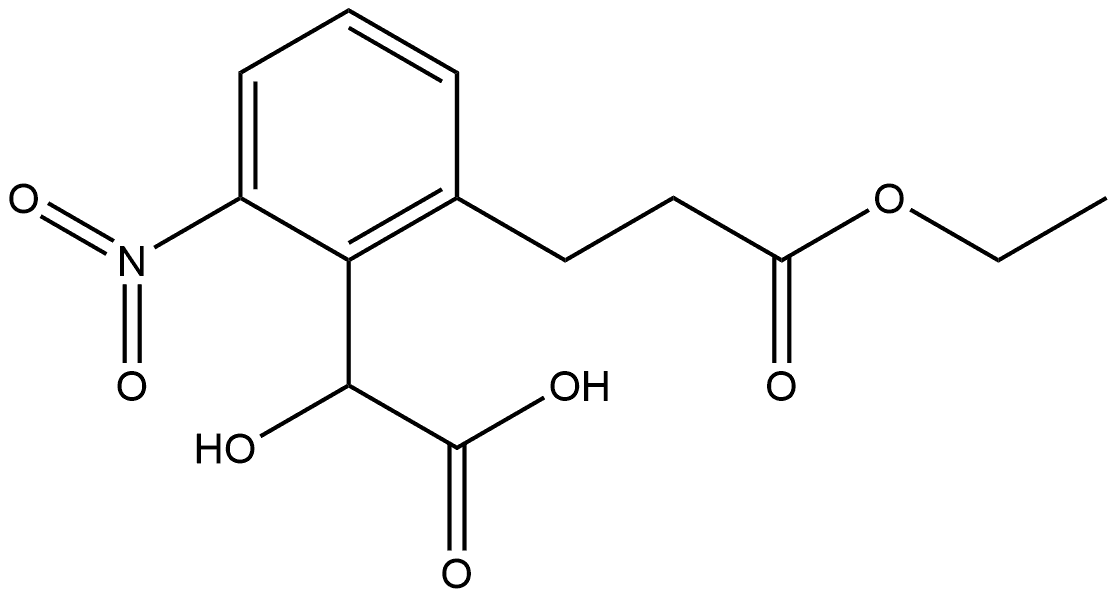 2-(3-Ethoxy-3-oxopropyl)-6-nitromandelic acid Structure