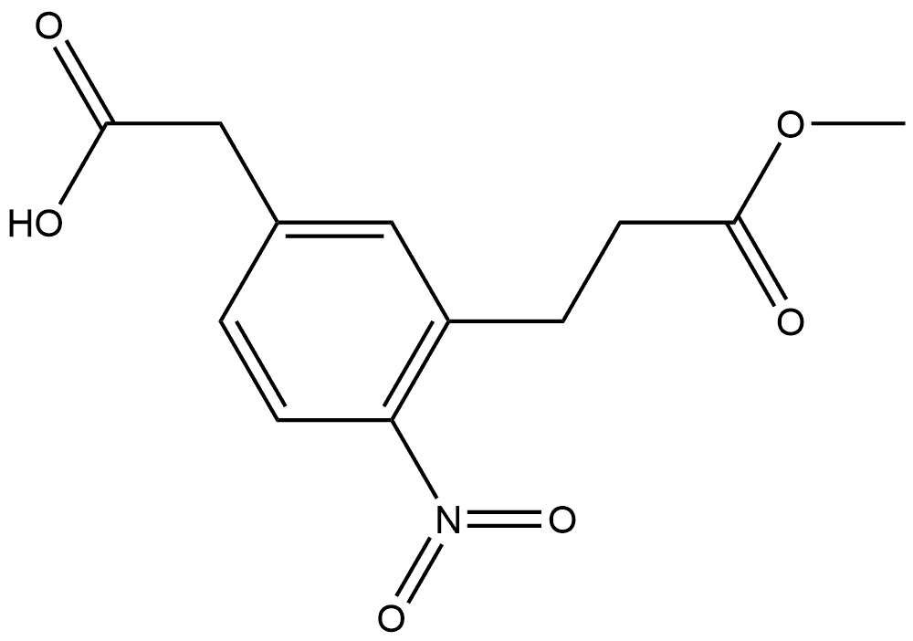 Methyl 3-(5-(carboxymethyl)-2-nitrophenyl)propanoate Structure