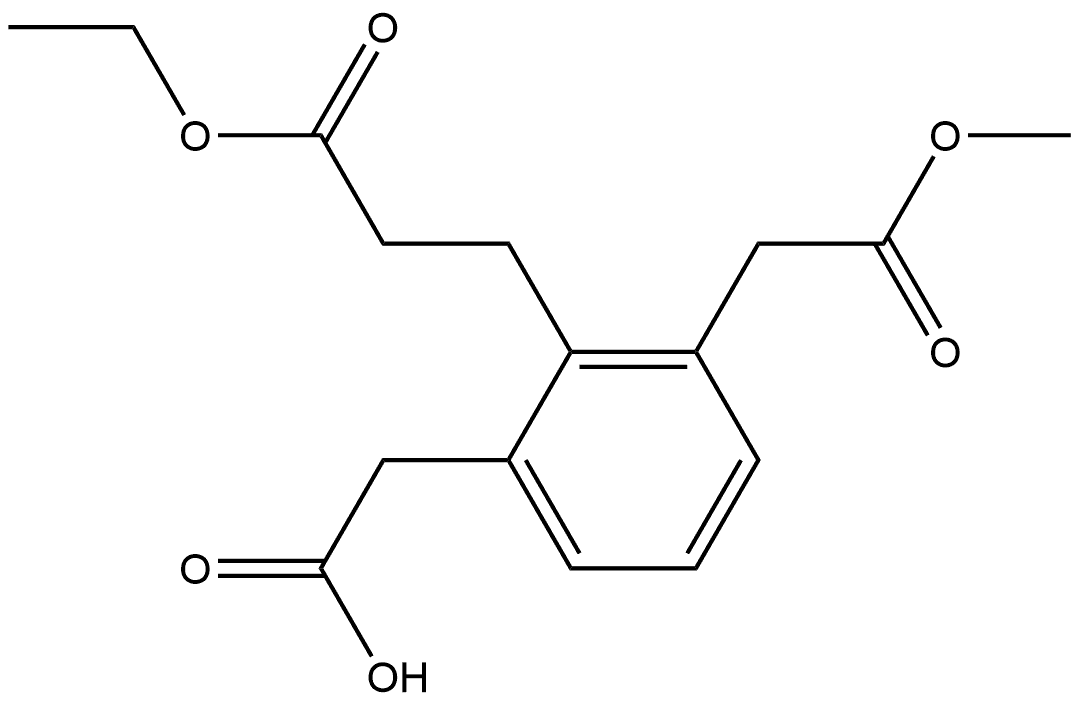 Methyl 3-(carboxymethyl)-2-(3-ethoxy-3-oxopropyl)phenylacetate Structure