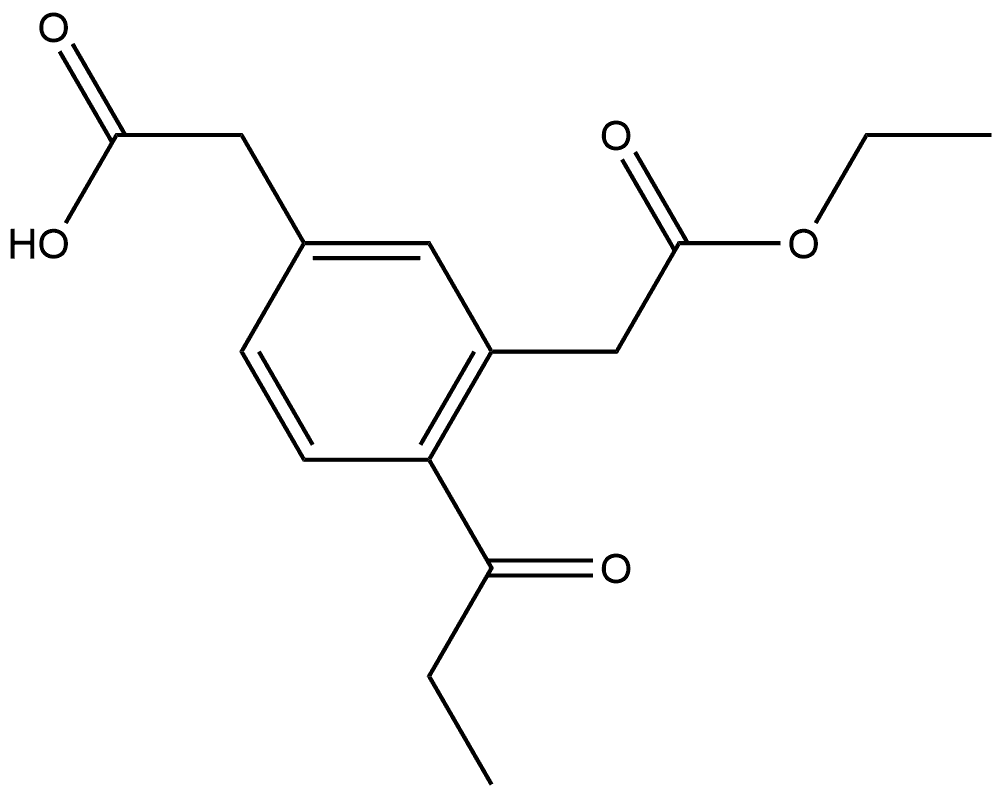 Ethyl 5-(carboxymethyl)-2-propionylphenylacetate Structure