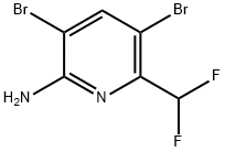 3,5-dibromo-6-(difluoromethyl)pyridin-2-amine Structure