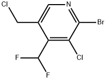 2-Bromo-3-chloro-5-(chloromethyl)-4-(difluoromethyl)pyridine Structure