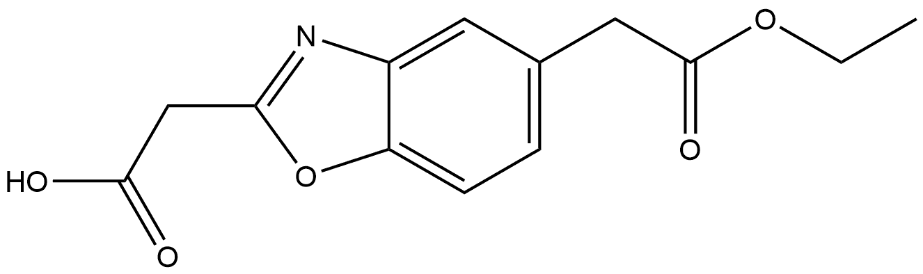 Ethyl 2-(carboxymethyl)benzo[d]oxazole-5-acetate Structure