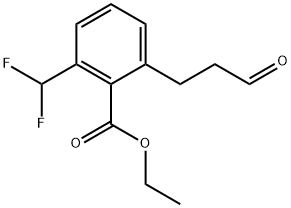 Ethyl 2-(difluoromethyl)-6-(3-oxopropyl)benzoate Structure