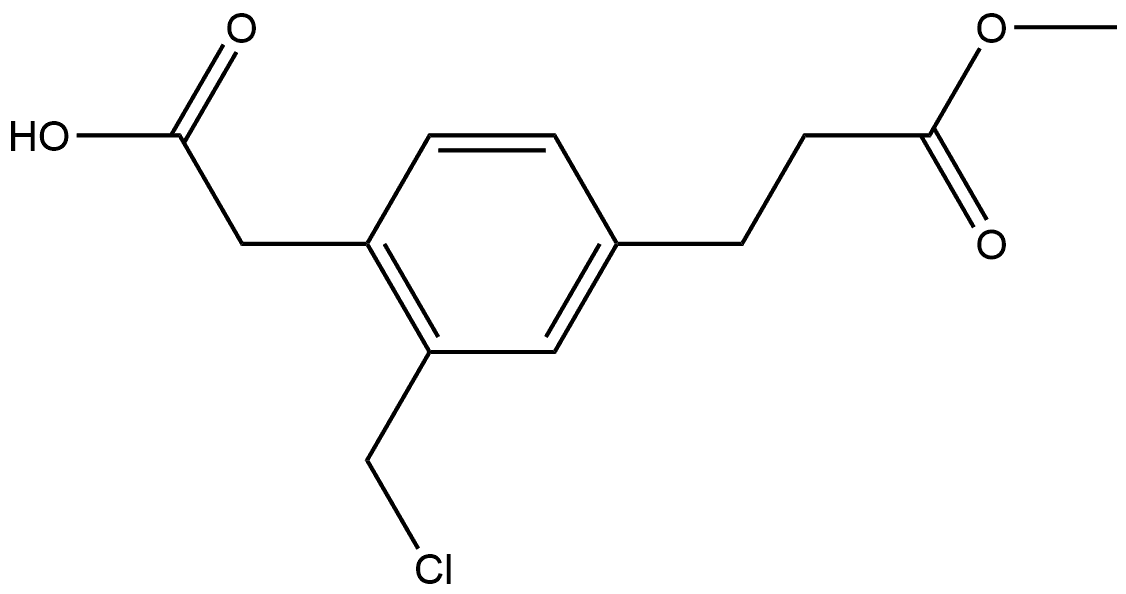 2-(Chloromethyl)-4-(3-methoxy-3-oxopropyl)phenylacetic acid Structure