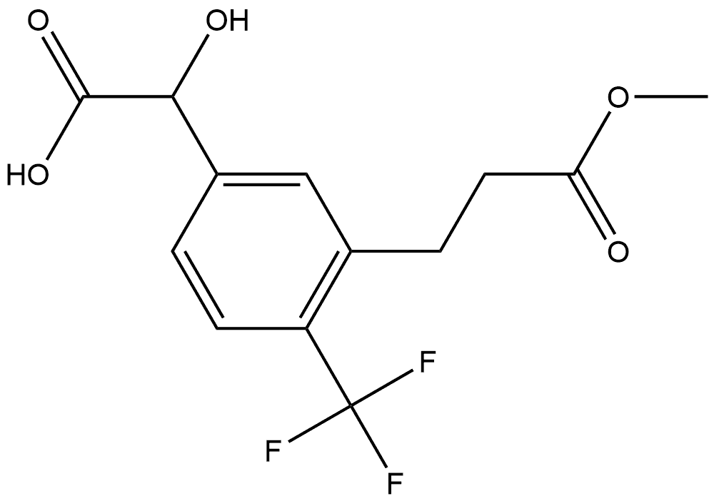 3-(3-Methoxy-3-oxopropyl)-4-(trifluoromethyl)mandelic acid Structure