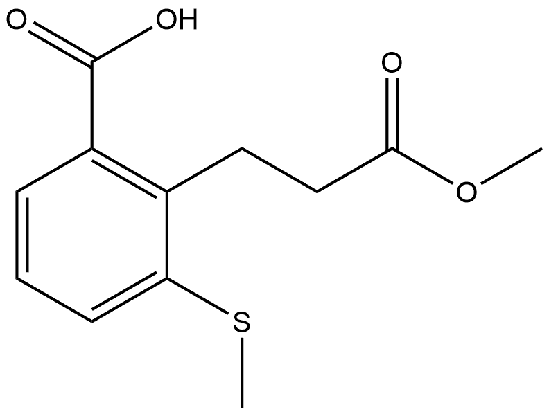 2-(3-Methoxy-3-oxopropyl)-3-(methylthio)benzoic acid Structure