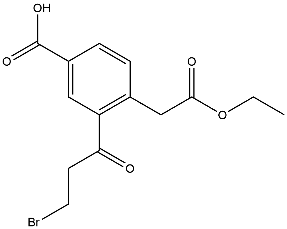 Ethyl 2-(3-bromopropanoyl)-4-carboxyphenylacetate Structure