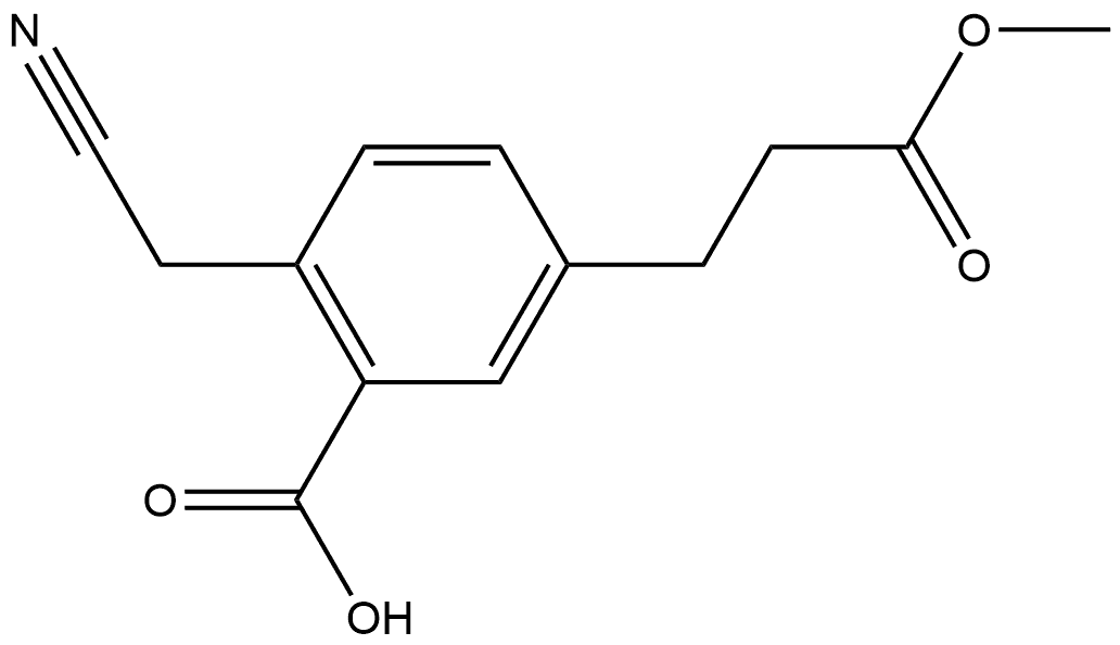 2-Carboxy-4-(3-methoxy-3-oxopropyl)phenylacetonitrile Structure