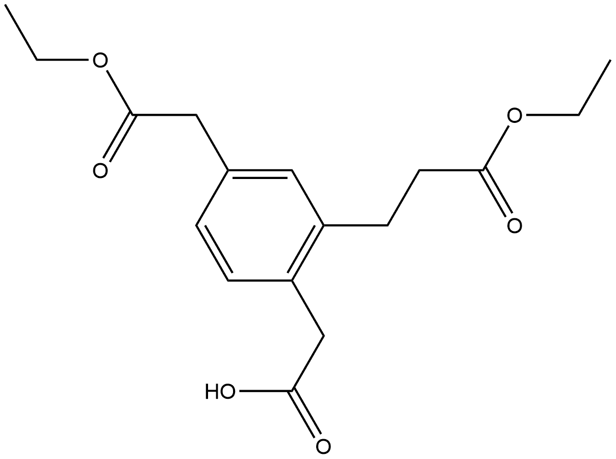 Ethyl 4-(carboxymethyl)-3-(3-ethoxy-3-oxopropyl)phenylacetate Structure