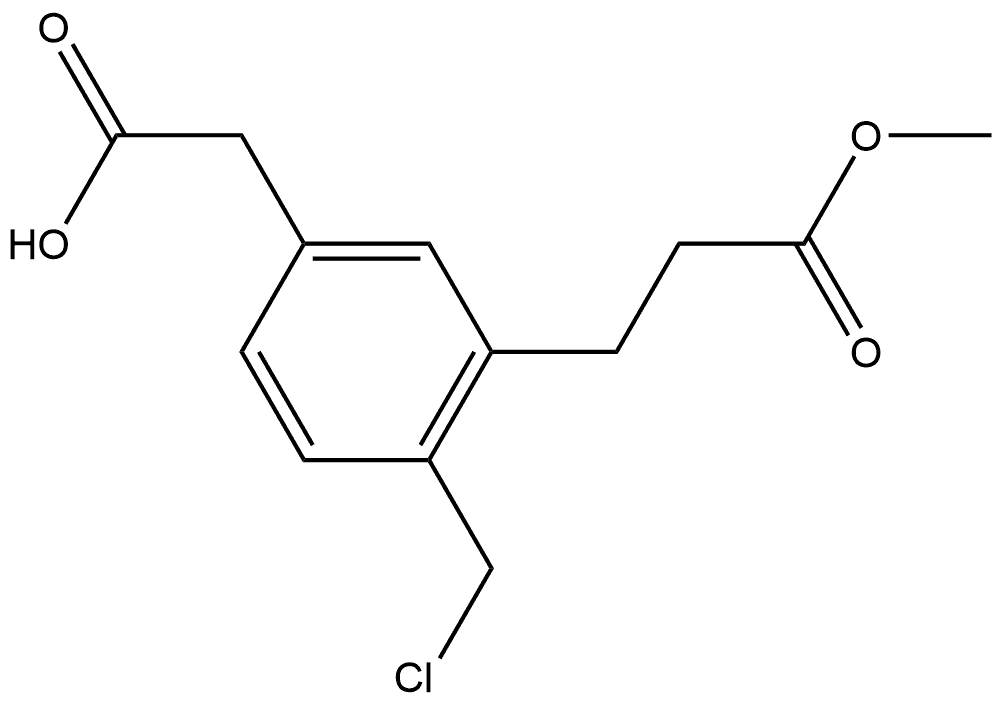 4-(Chloromethyl)-3-(3-methoxy-3-oxopropyl)phenylacetic acid Structure