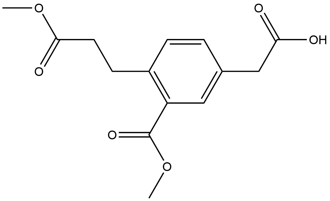 Methyl 5-(carboxymethyl)-2-(3-methoxy-3-oxopropyl)benzoate Structure