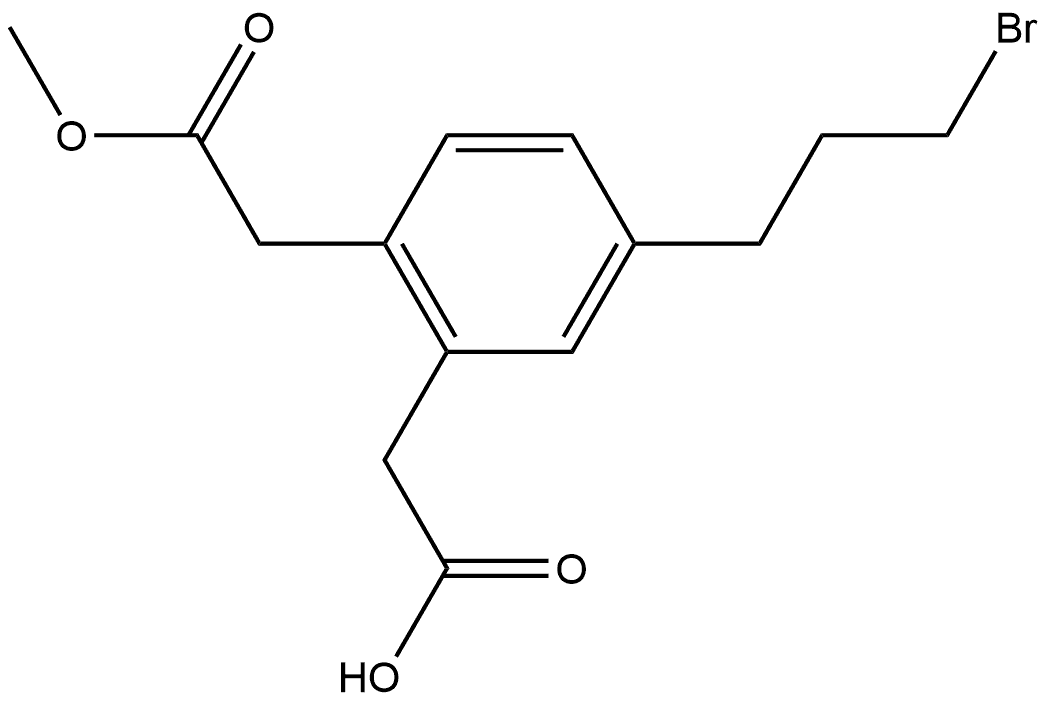 Methyl 4-(3-bromopropyl)-2-(carboxymethyl)phenylacetate Structure