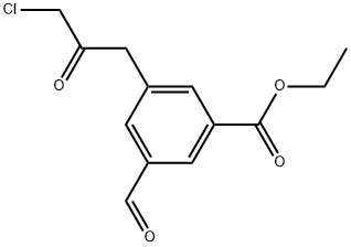 Ethyl 3-(3-chloro-2-oxopropyl)-5-formylbenzoate Structure