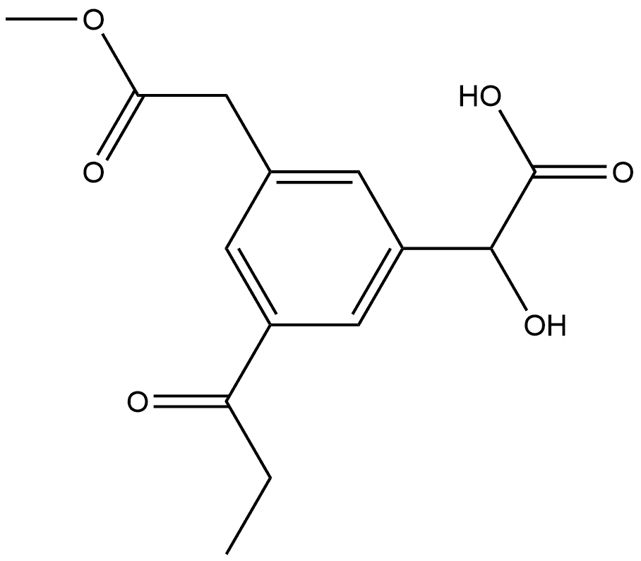 Methyl 3-(carboxy(hydroxy)methyl)-5-propionylphenylacetate Structure