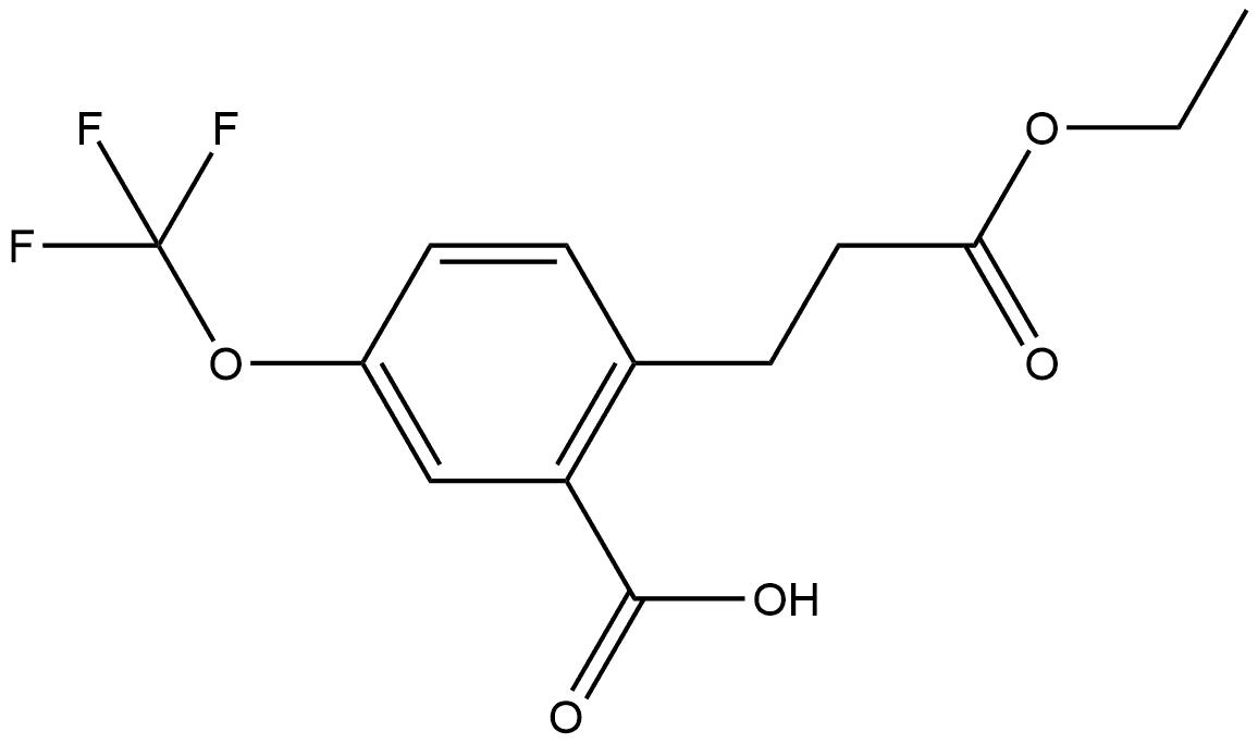 2-(3-Ethoxy-3-oxopropyl)-5-(trifluoromethoxy)benzoic acid Structure