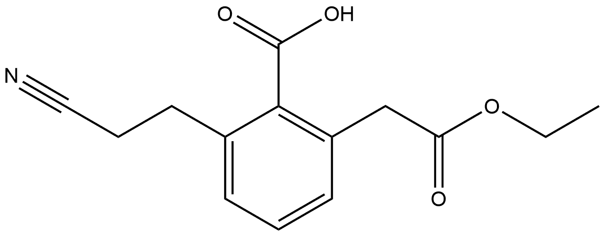 Ethyl 2-carboxy-3-(2-cyanoethyl)phenylacetate Structure