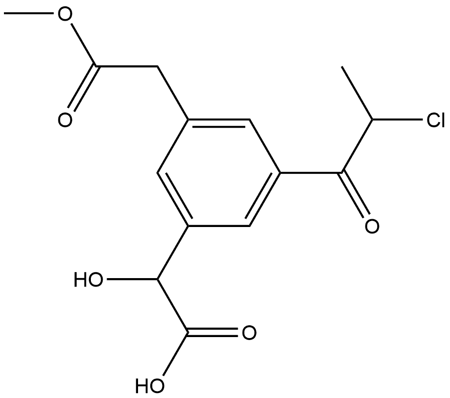 Methyl 3-(carboxy(hydroxy)methyl)-5-(2-chloropropanoyl)phenylacetate Structure