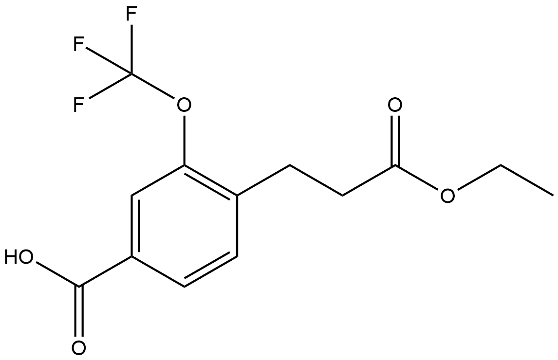 4-(3-Ethoxy-3-oxopropyl)-3-(trifluoromethoxy)benzoic acid Structure